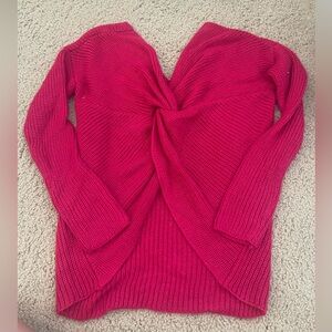 Fashion Nova Pink Sweater with Knot Back XS
